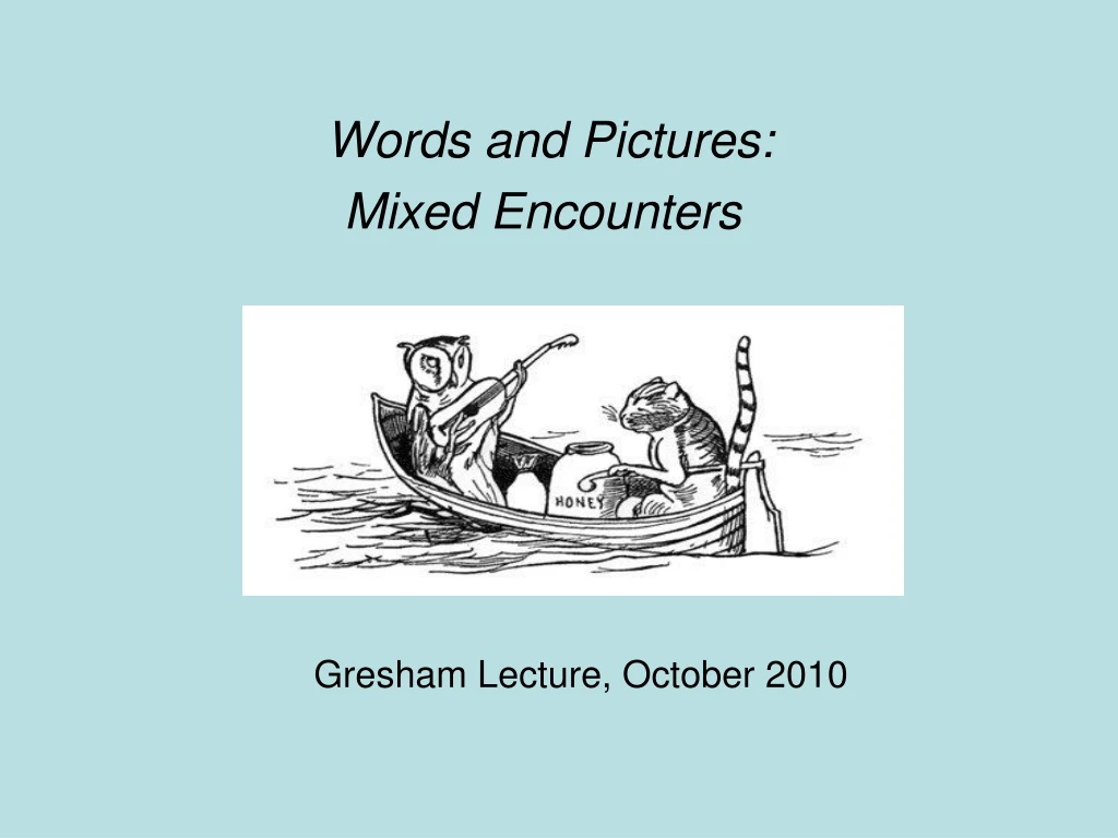 gresham lecture october 2010