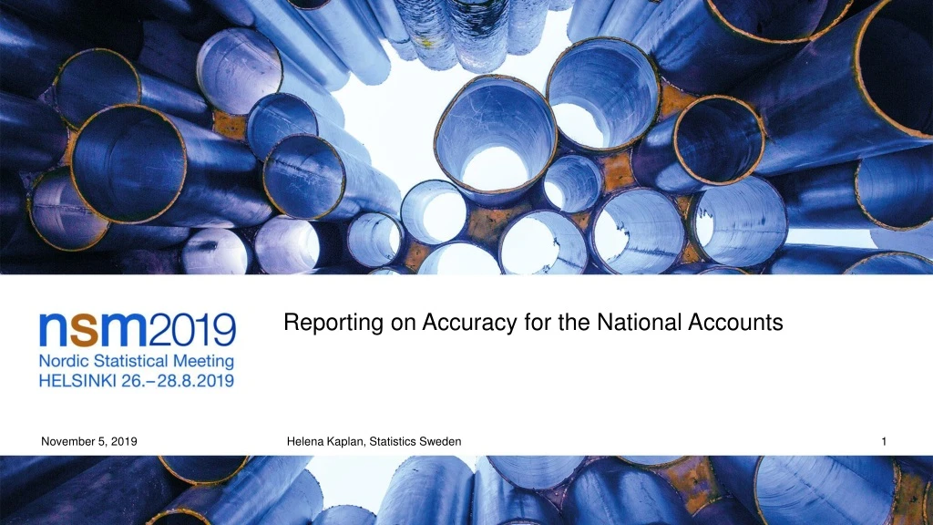 reporting on accuracy for the national accounts