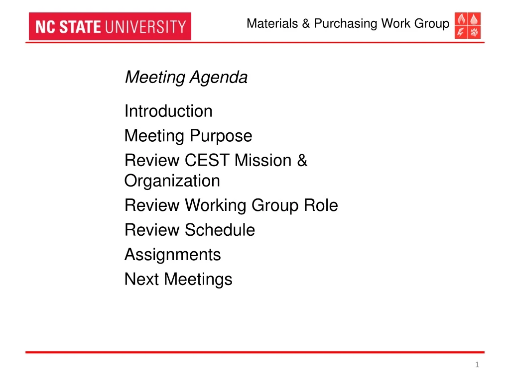 materials purchasing work group