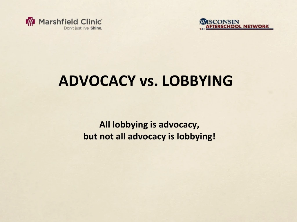 advocacy vs lobbying