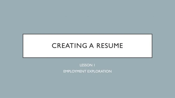 Creating a rEsume