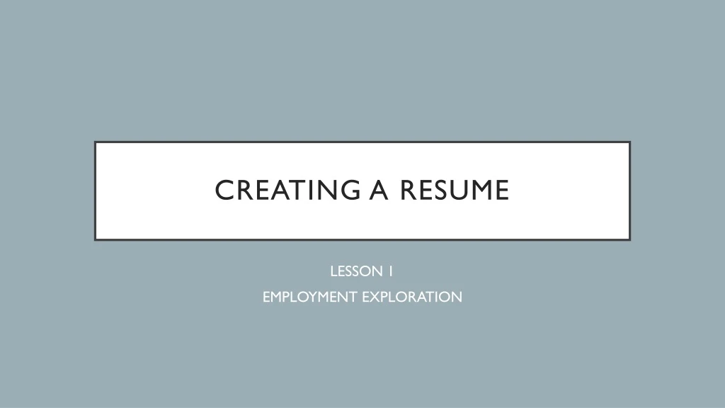 creating a resume