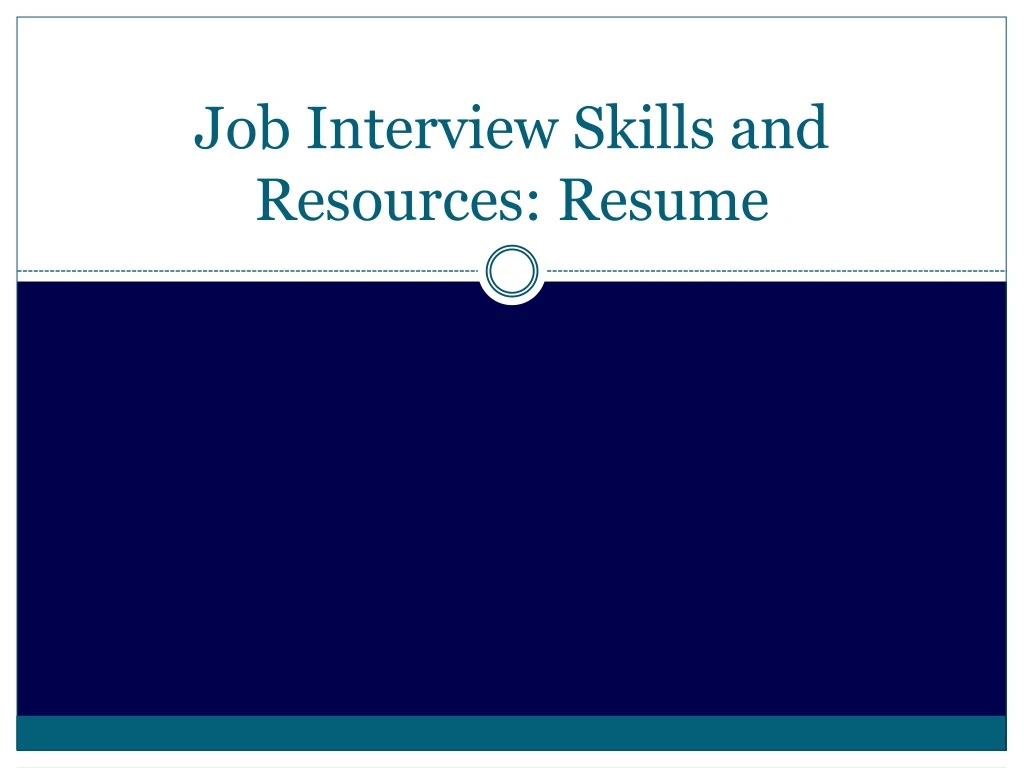 job interview skills and resources resume