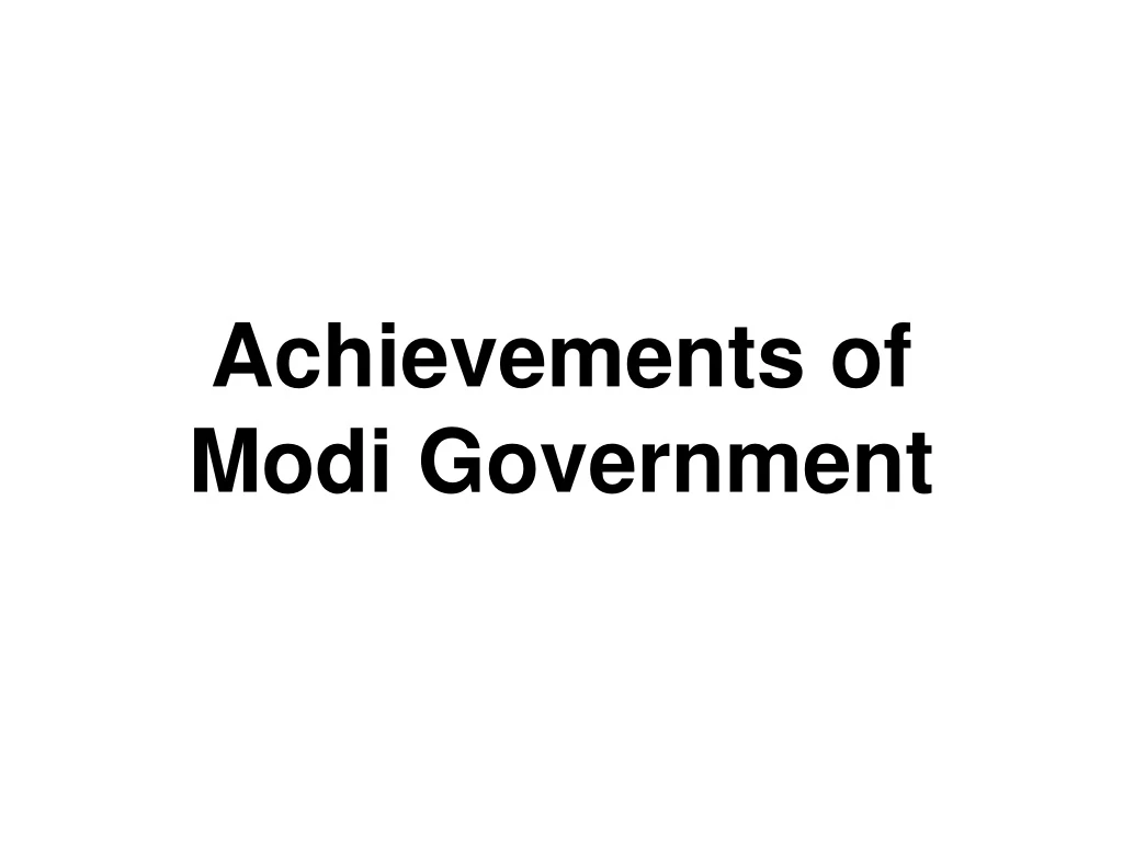 achievements of modi government