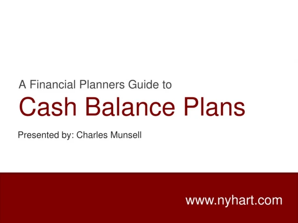 A Financial Planners Guide to Cash Balance Plans