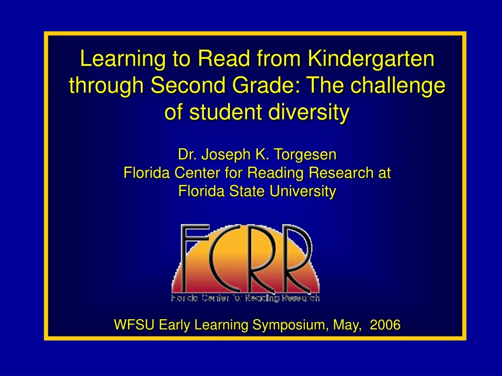 learning to read from kindergarten through second
