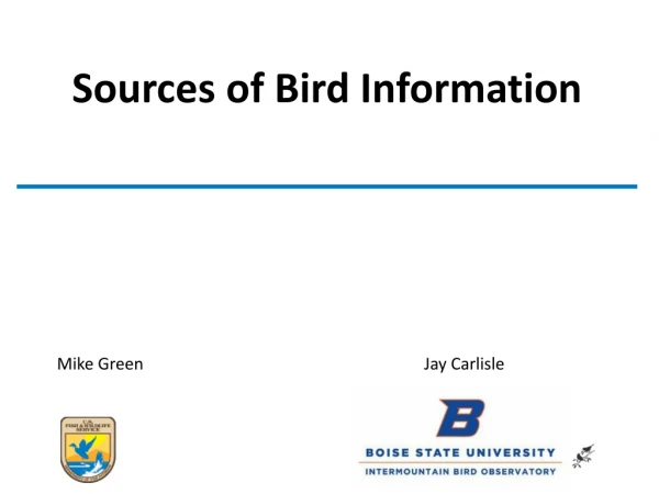 Sources of Bird Information