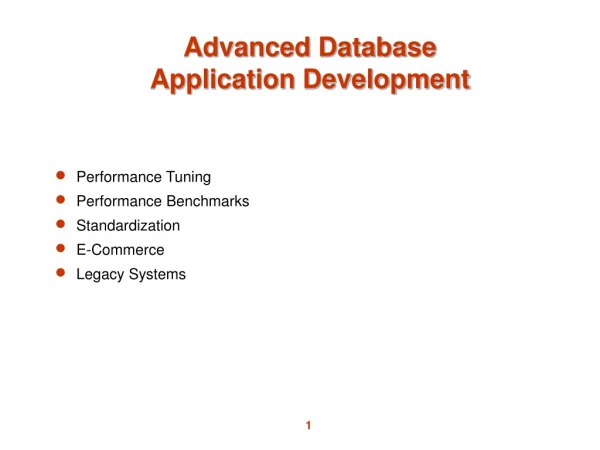 Advanced Database Application Development