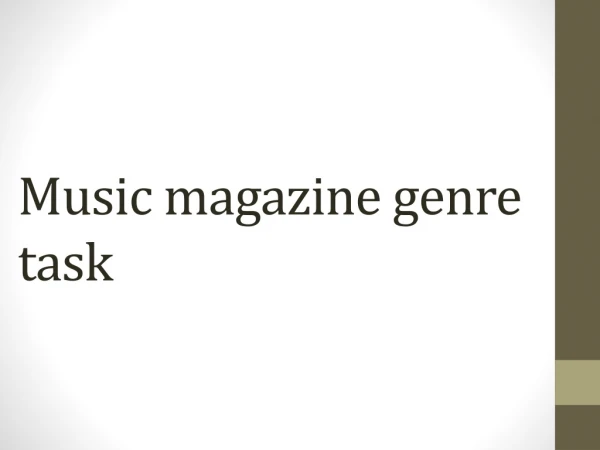 Music magazine genre task