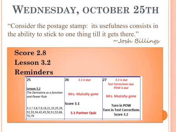 Wednesday , october 25th