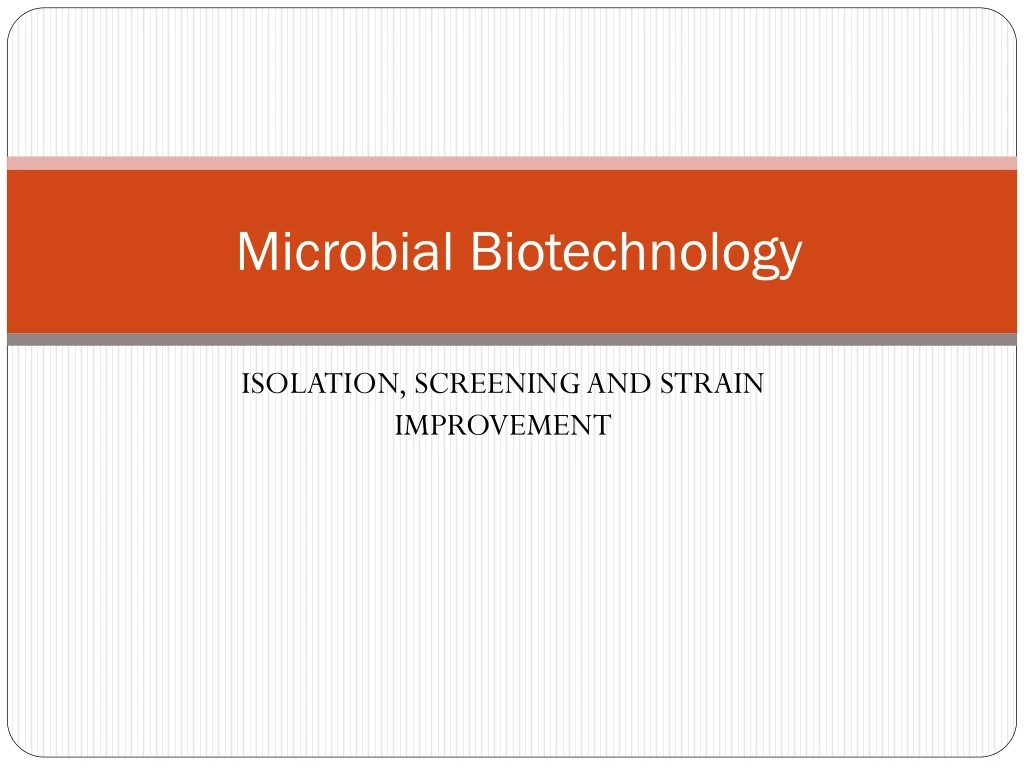 microbial biotechnology