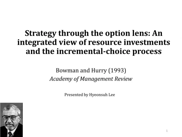 Bowman and Hurry (1993) Academy of Management Review
