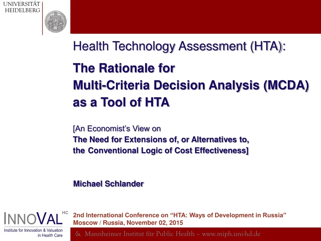 health technology assessment hta the rationale