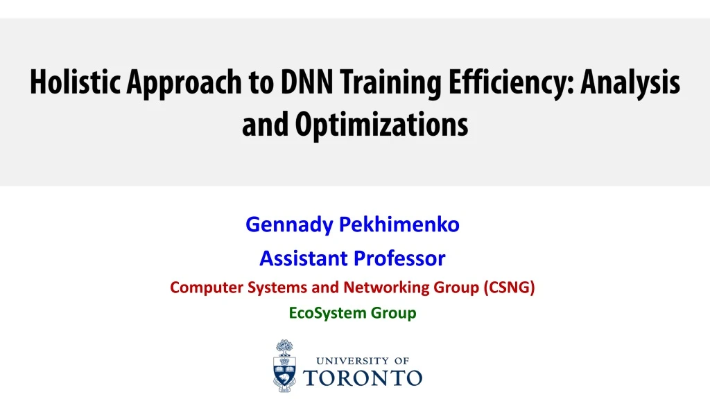 holistic approach to dnn training efficiency analysis and optimizations