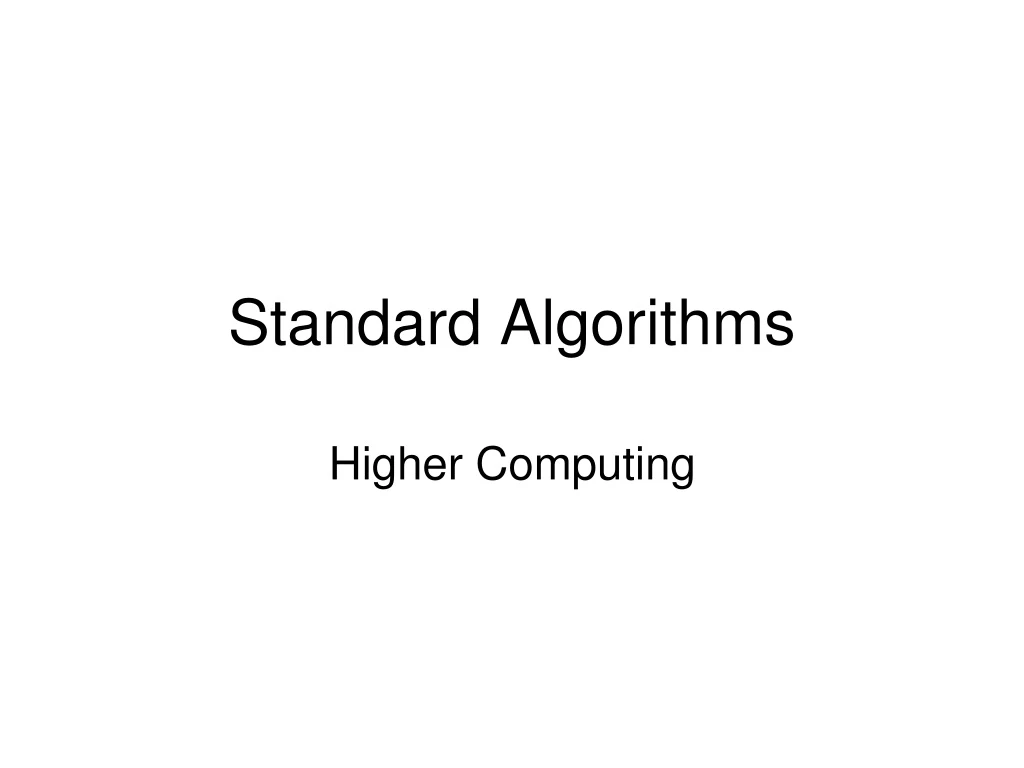 standard algorithms