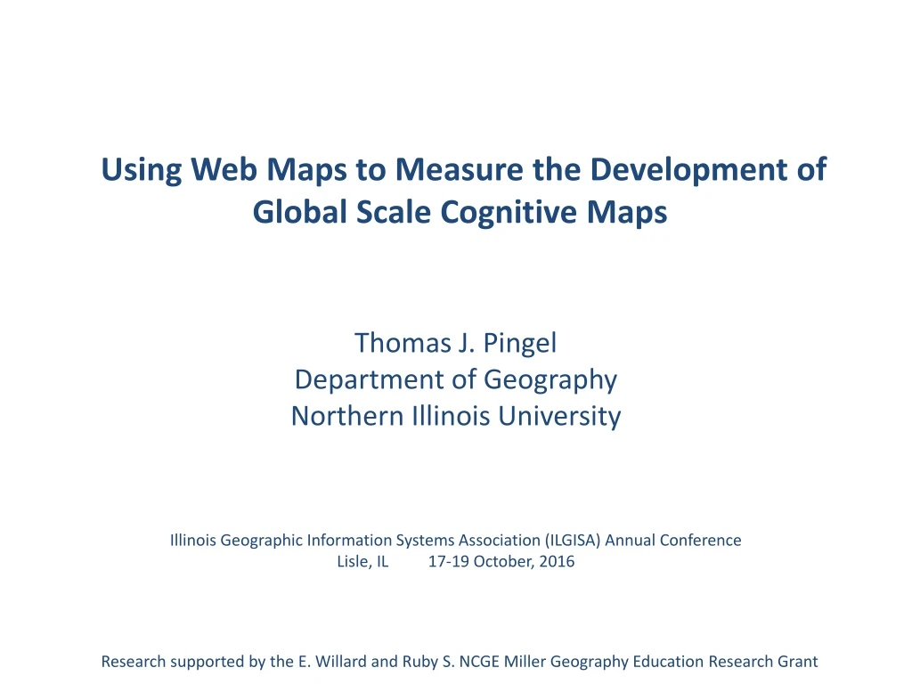 using web maps to measure the development of global scale cognitive maps