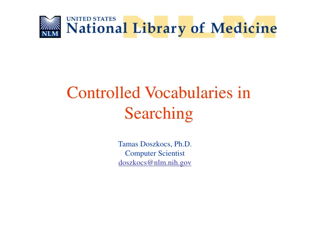 controlled vocabularies in searching