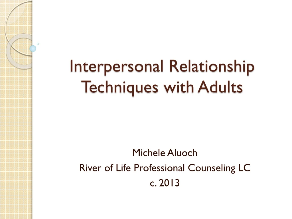 interpersonal relationship techniques with adults