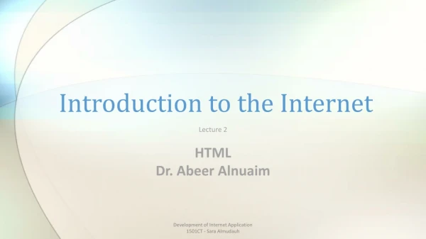 Introduction to the Internet