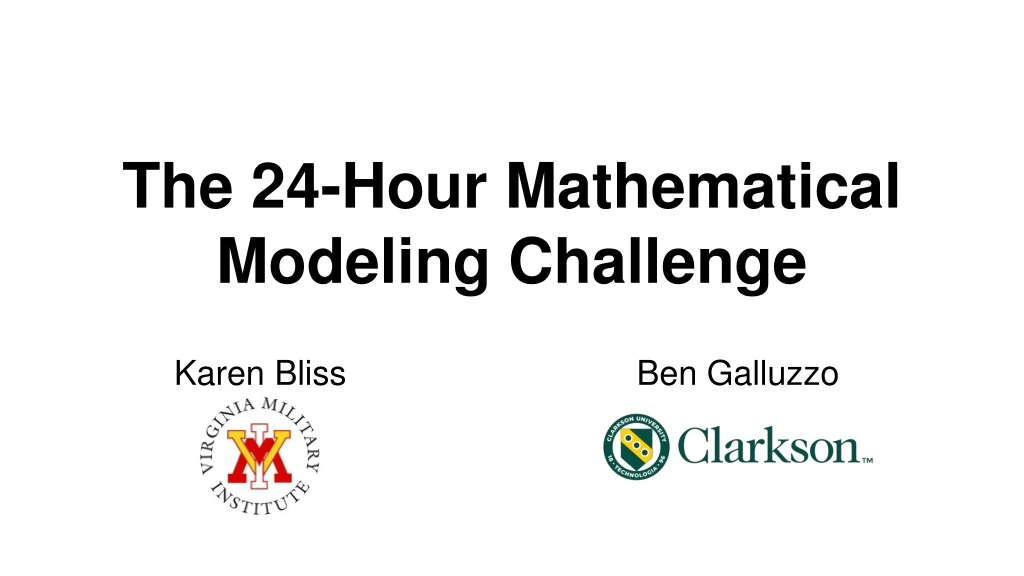 the 24 hour mathematical modeling challenge