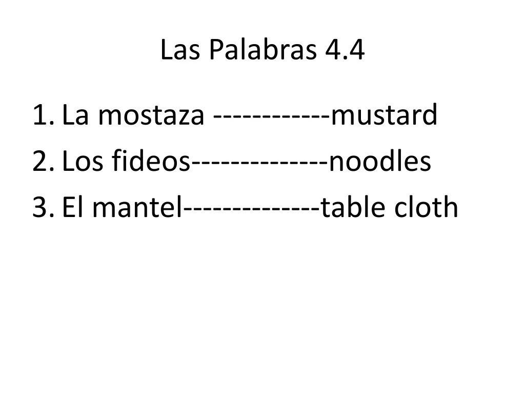 las palabras 4 4