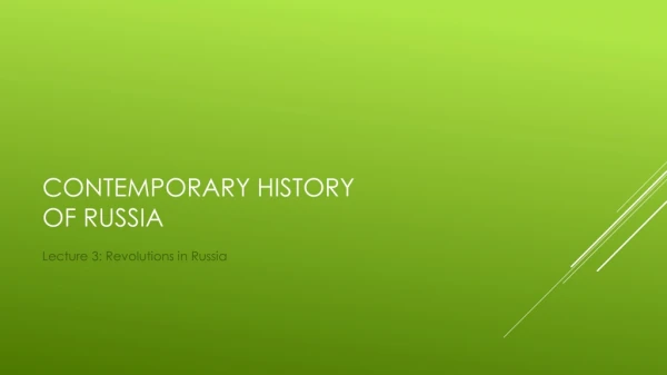 Contemporary History of Russia