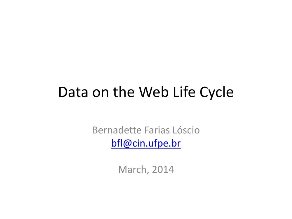 data on the web life cycle