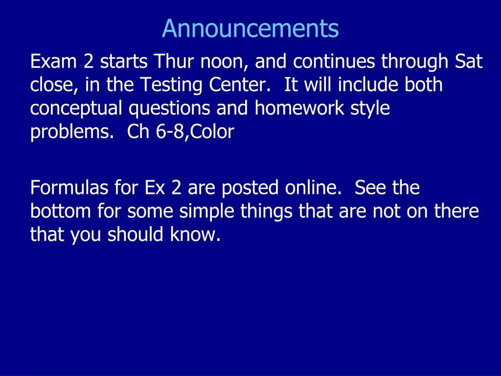 announcements