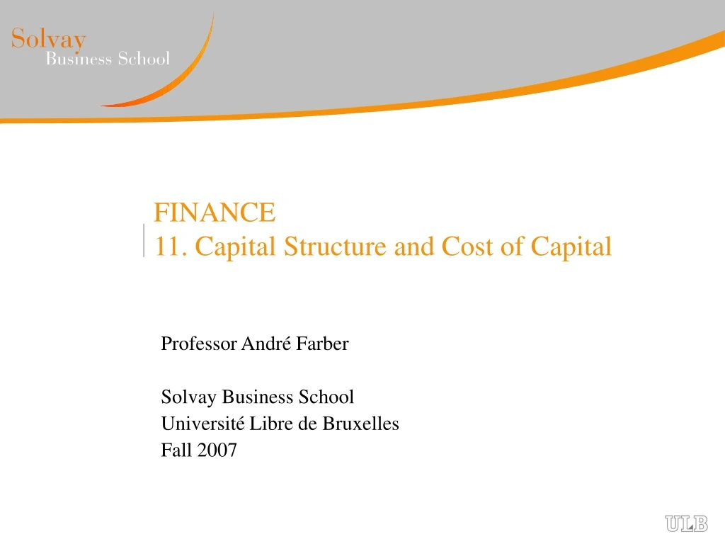 finance 11 capital structure and cost of capital