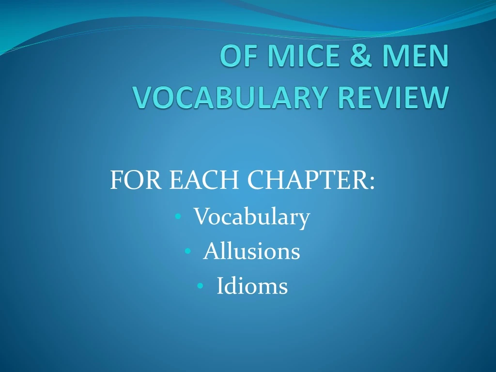of mice men vocabulary review