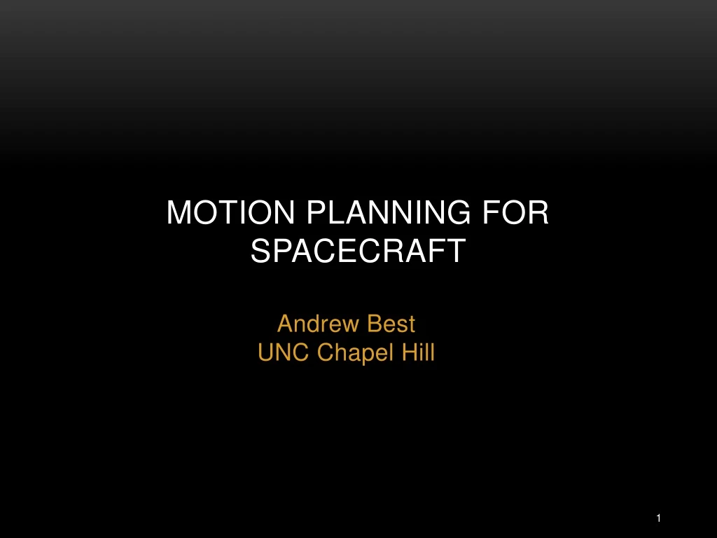 motion planning for spacecraft