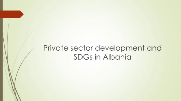 Private sector development and SDGs in Albania
