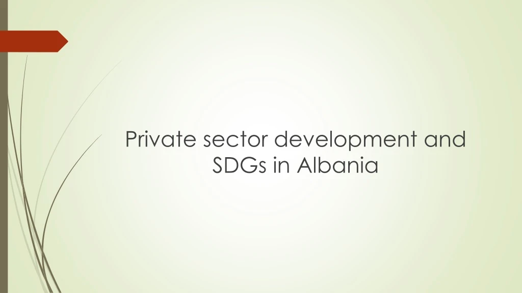 private sector development and sdgs in albania