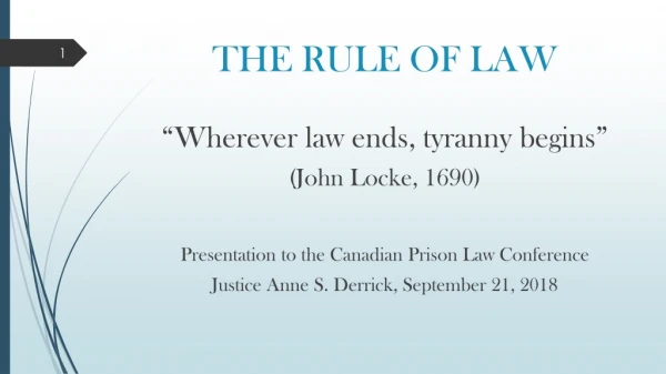 THE RULE OF LAW