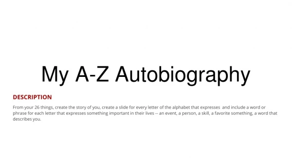 My A-Z Autobiography