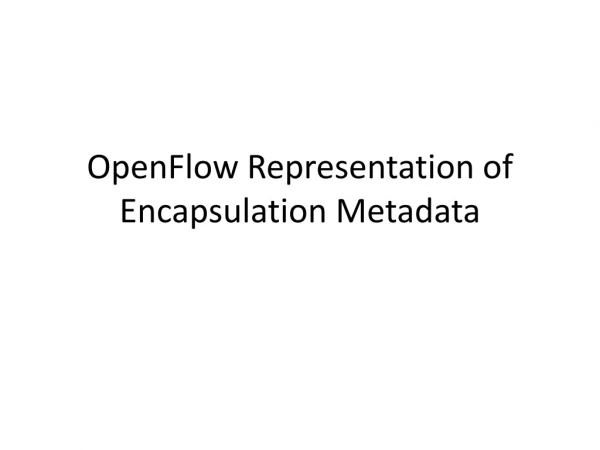 OpenFlow Representation of Encapsulation Metadata