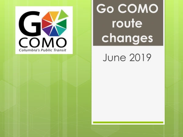 Go COMO route changes