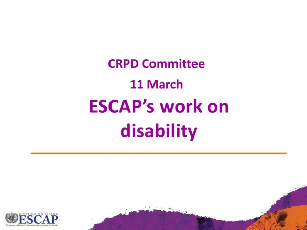 ESCAP’s work on disability