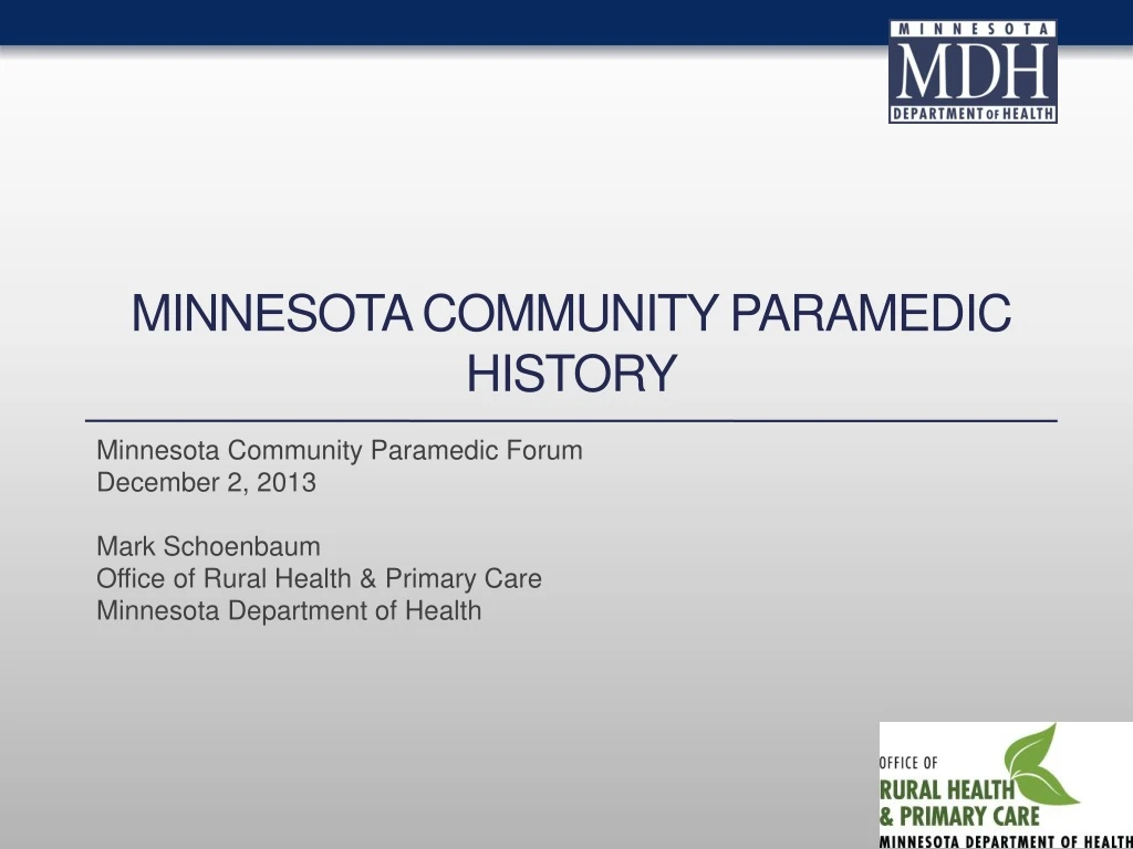 minnesota community paramedic history