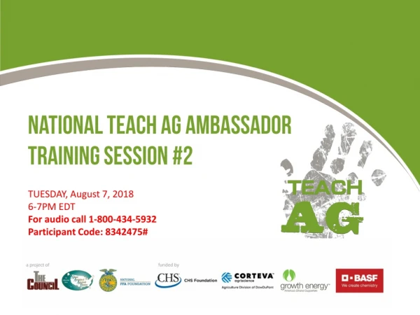 National Teach Ag Ambassador Training Session #2
