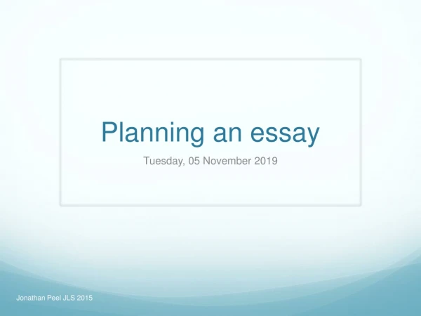 Planning an essay