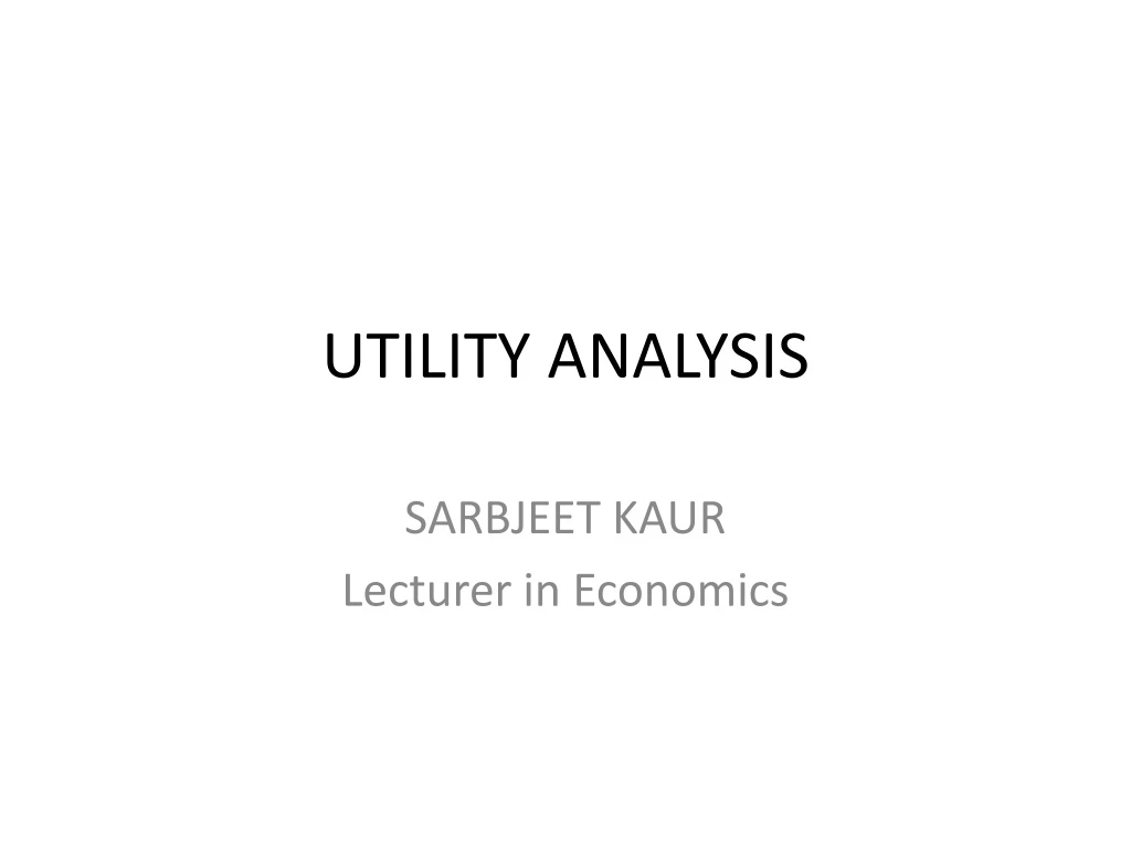 utility analysis