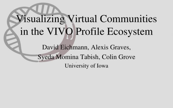 Visualizing Virtual Communities in the VIVO Profile Ecosystem