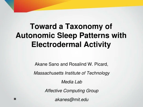 Toward a Taxonomy of Autonomic Sleep Patterns with Electrodermal Activity