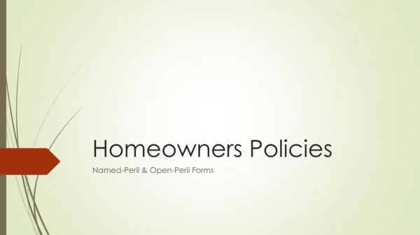 Homeowners Policies