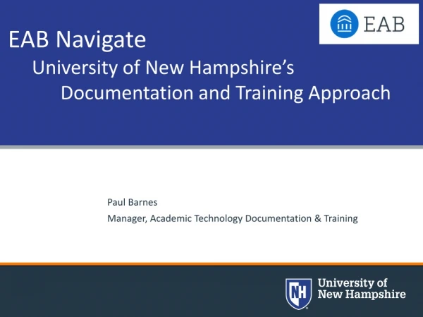 EAB Navigate University of New Hampshire’s Documentation and Training Approach
