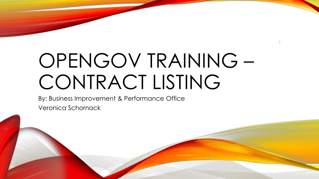 opengov training contract listing