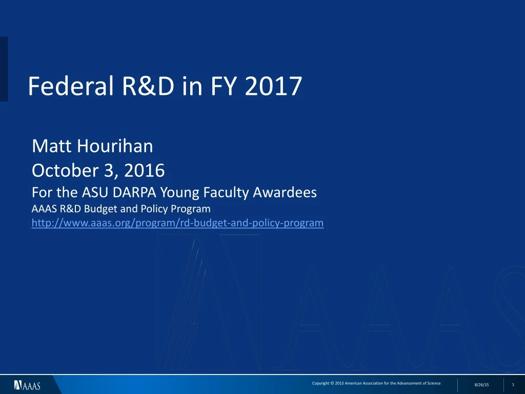 federal r d in fy 2017