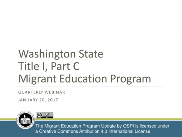 Washington State Title I, Part C Migrant Education Program