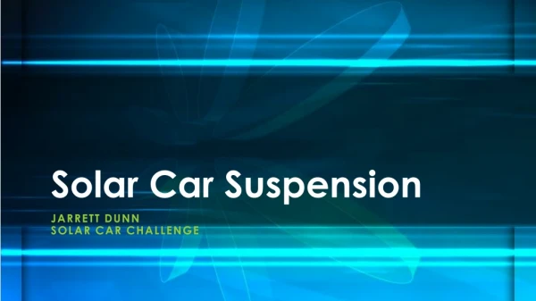 Solar Car Suspension